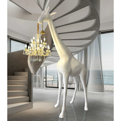 Giraffe Sculpture Crystal Chandelier Floor Light Fixture