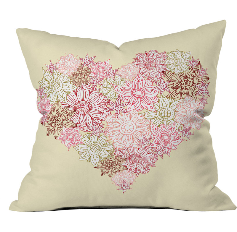 Coussin en polyester Heart One, 16 po x 16 po