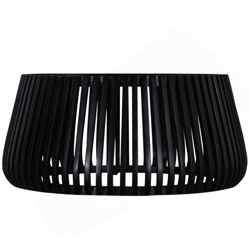 Table basse contemporaine en bois de 31 po en forme de tambour, canapé de salon, noir
