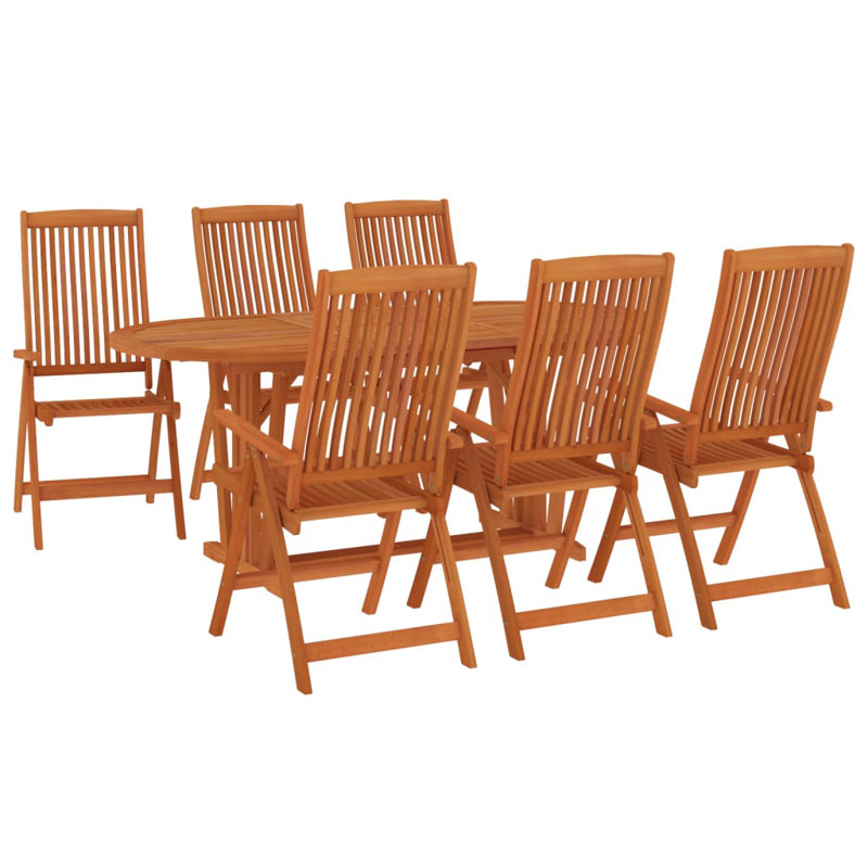 Cherrie 6 - Person Eucalyptus Solid Wood Patio Dining Set Extendable Speciality Table