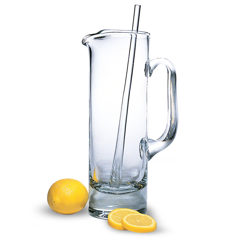 Kampsville 13" Clear Lead Free Crystal Martini Pitcher And Stirrer
