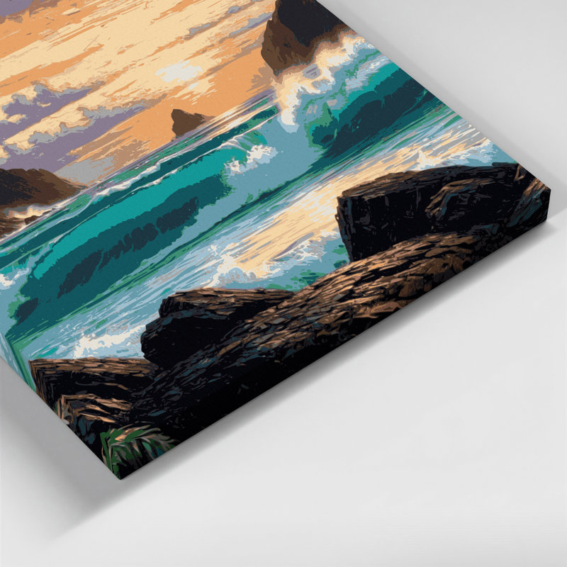 «Hawaiian Rock Formations», art mural sur toile noire, H 11 po x l 14 po