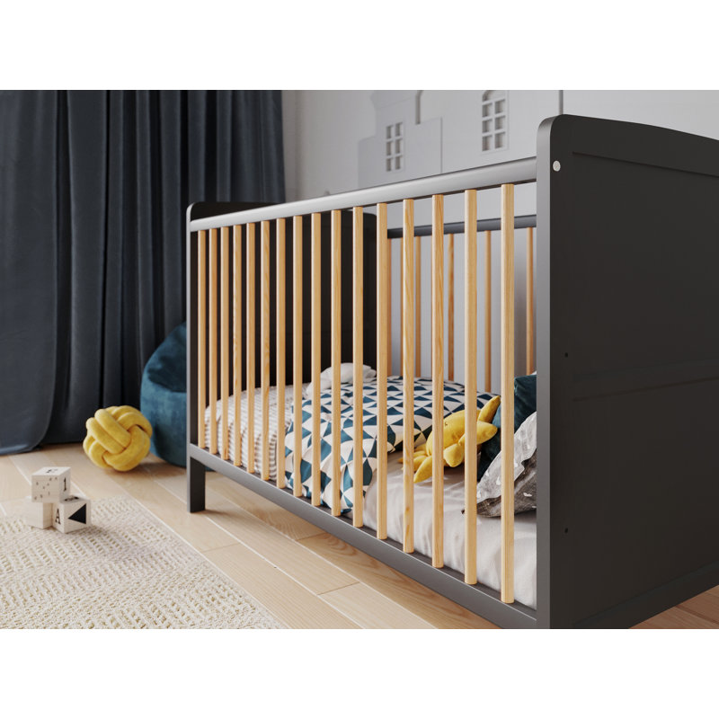Arpad 3 Cot Bed, Anthracite/Pine