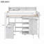 Lit mezzanine simple en bois avec rangement multiple - aucun sommier n'est requis, robuste!