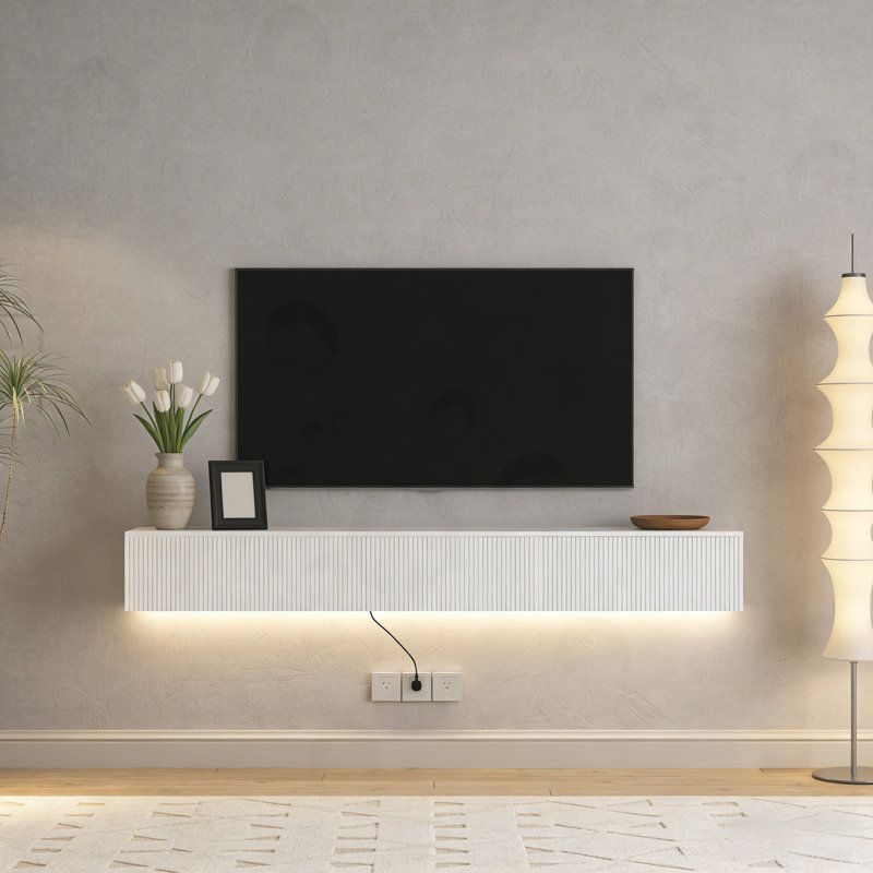 Fixation murale flottante Corlin avec 16 couleurs DEL, Blanc