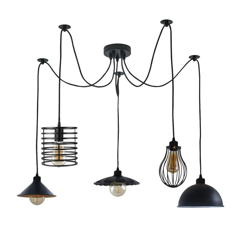 Mulak 5 - Light Black Cluster Pendant