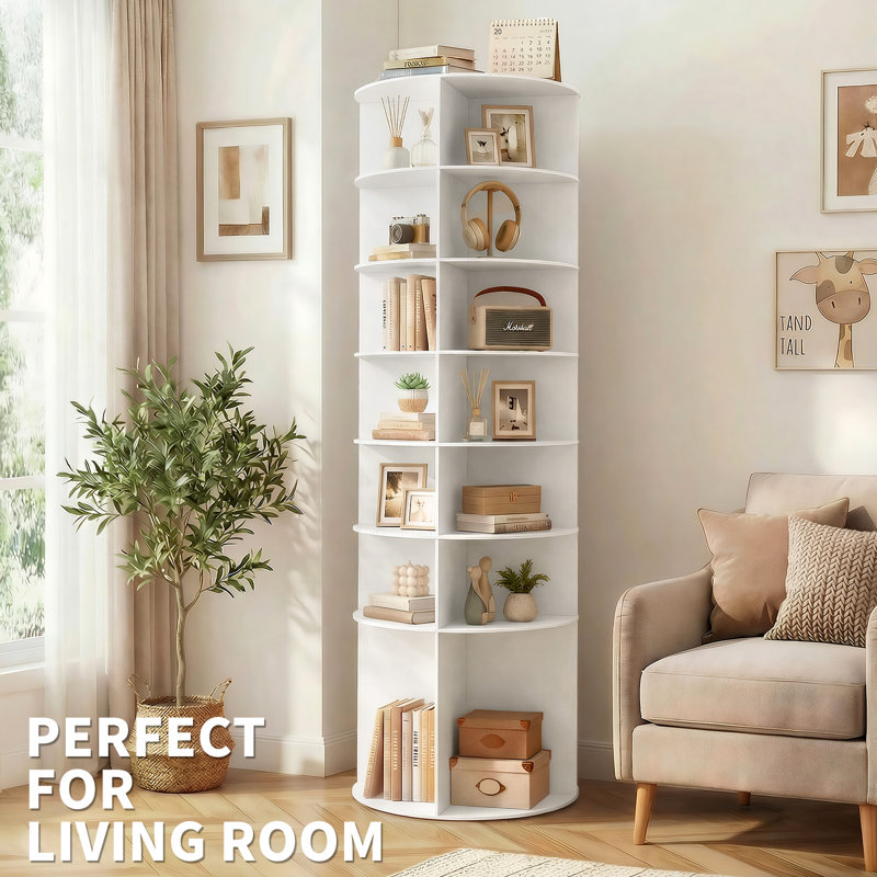 7-Tier 360° Rotating WPC Shoe Rack 72.4" Height, White