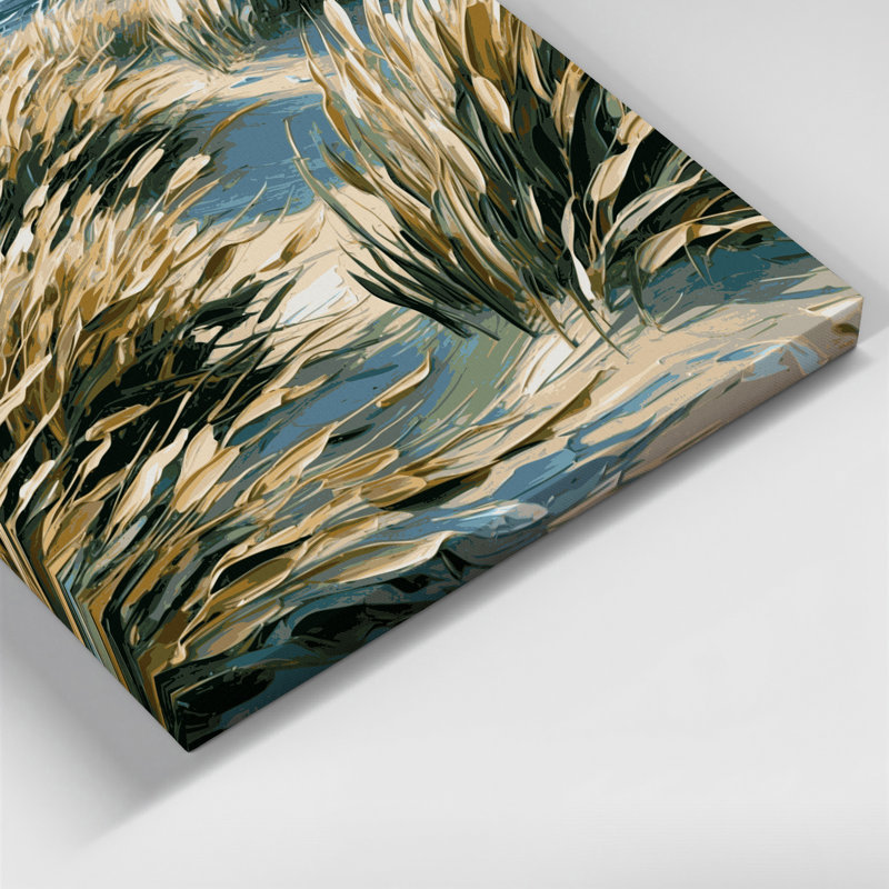 Art mural sur toile beige à motif de dunes côtières, H 12 po x l 12 po