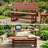 Convertible Patio Dining Sets, 55.5 in Solid Wood Rustic Table for Backyard