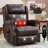 Faux Leather Recliner Chair with Massage and Heat, Heavy Duty Motion Mechanism, 8 vibrating nodes and 3 massage modes-2129119833