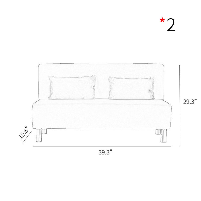 Causeuse Dieuwke 39,3 po, Mélange de polyester gris foncé