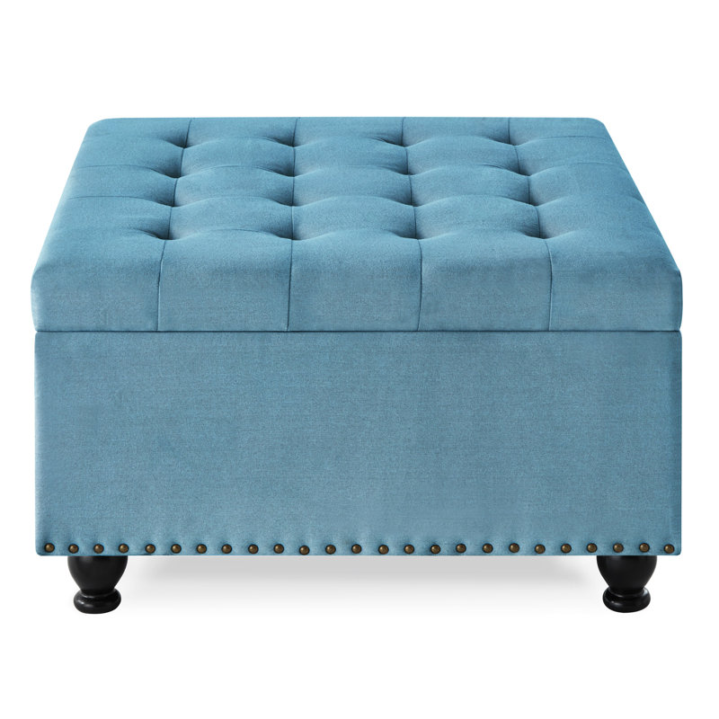 Carré avec capacité de rangement - cadre et caractéristique en bois bleu, Bleu clair