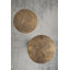 Table d'appoint mince en laiton 11,8 x 11,8 x 24 po avec plateau texturé doré et base en bois