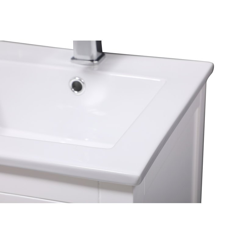Alessandro 16.38'' Single Bathroom Vanity with Ceramic Top, White