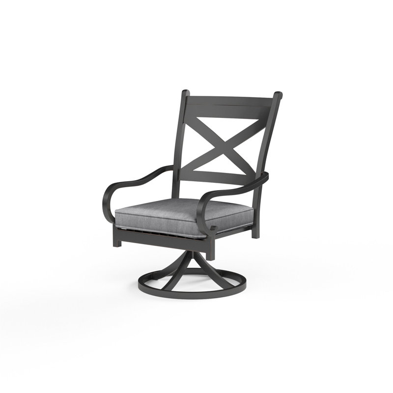 Monterey Outdoor Dining Armchair, Canvas Granite Sunbrella® Canvas