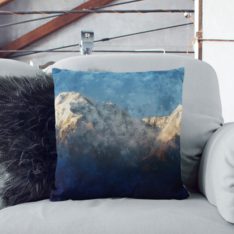 Mountain View Vol.6 Square Throw Cushion, Black, 40cm H x 40cm W x 15cm D