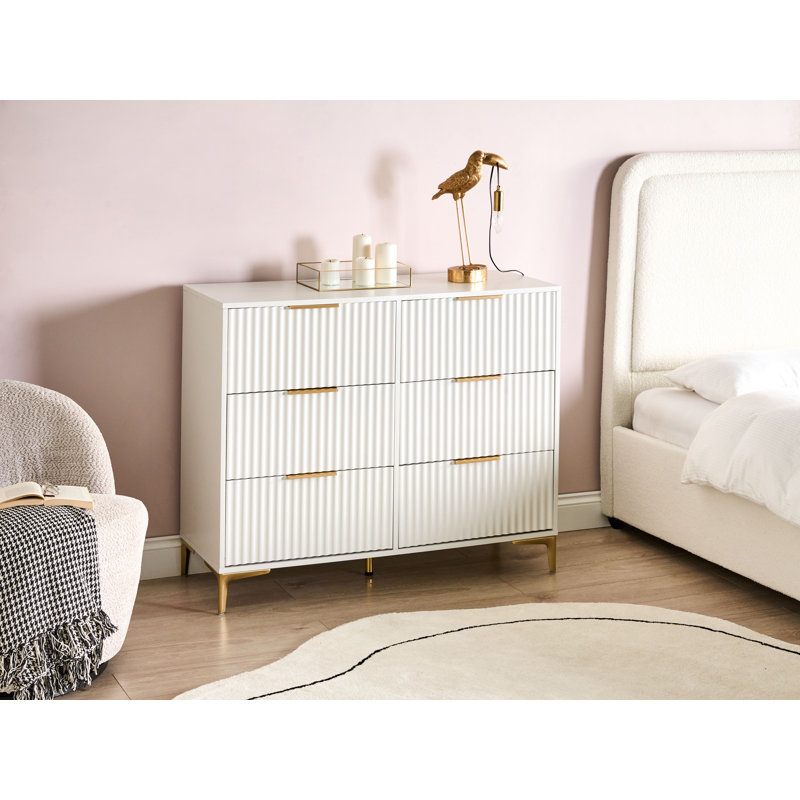 108 cm W Chest of 6 Drawers, White