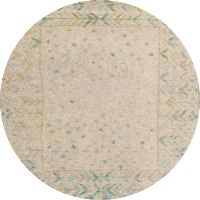 Wool Abstract Indoor Rug, Round 3'