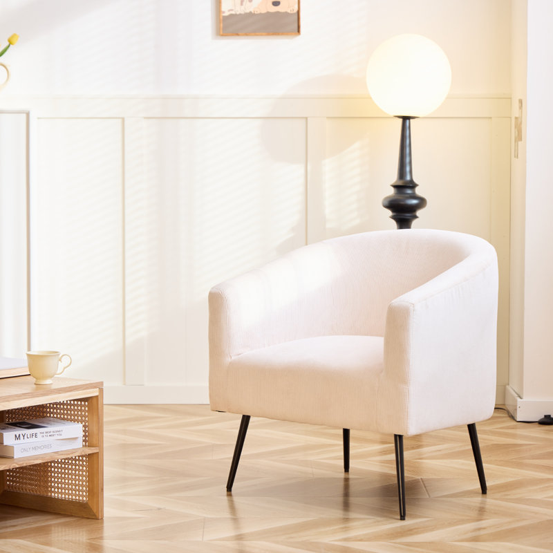 Méridienne Twyla, Velours côtelé beige