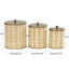 Handmade Woven Decorative Jars With Bronze Metal Lids