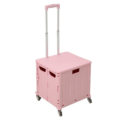 Outdoor shopping plastic pp four wheel trolley