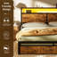 Cadre de lit moderne Livia avec 4 tiroirs et tête de lit ouverte avec rangement, lampe DEL réglable et station de recharge, sommier non requis.-940183712-975702965