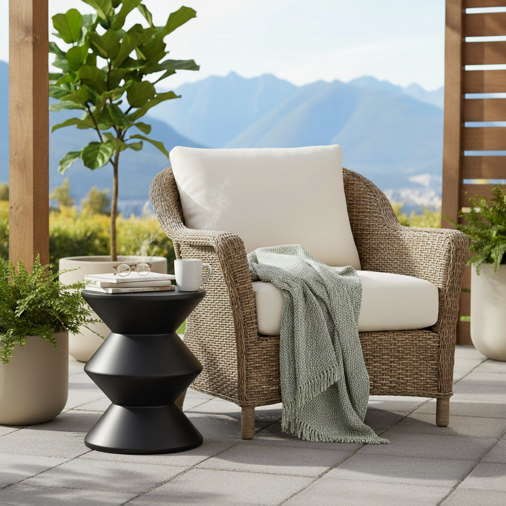 Isiah 14" End Table, Black