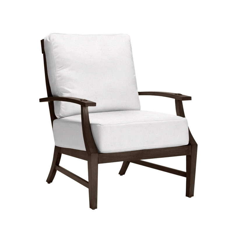 Méridienne Croquet, Pas de soudure, Acajou, Sunbrella® ‑ lin neige