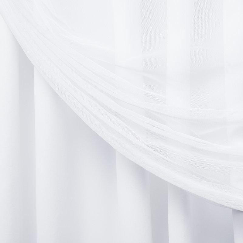 Winter White Layered Blackout and Sheer Curtain Panels