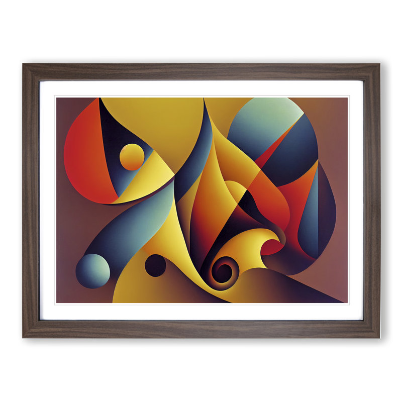 Surreal Vol.6 Abstract - Single Picture Frame Print, 46cm H x 64cm W x 2cm D, Walnut Framed