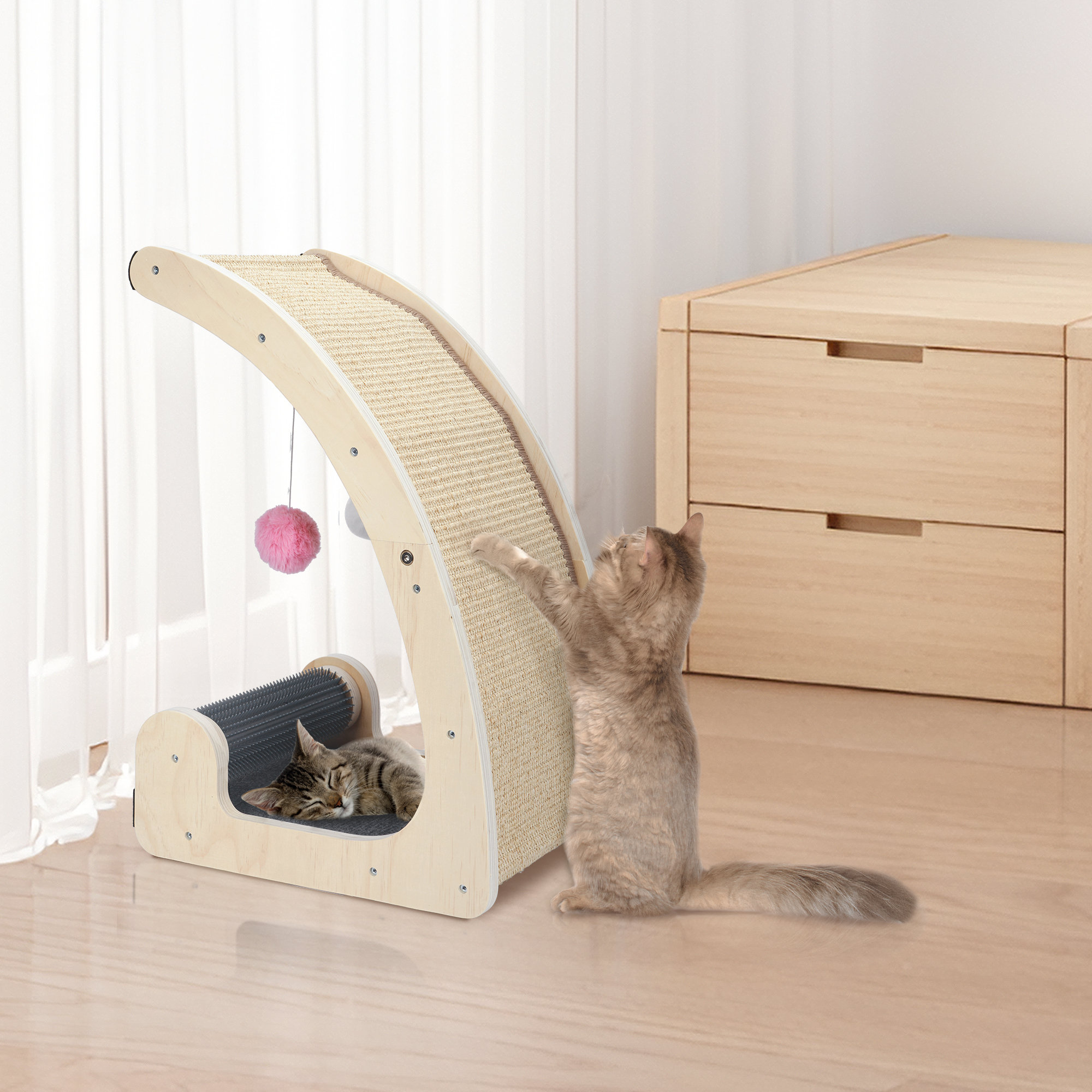 Tucker Murphy Pet™ Francese Natural Sisal Cat Scratch Pad,4 in 1 Cat