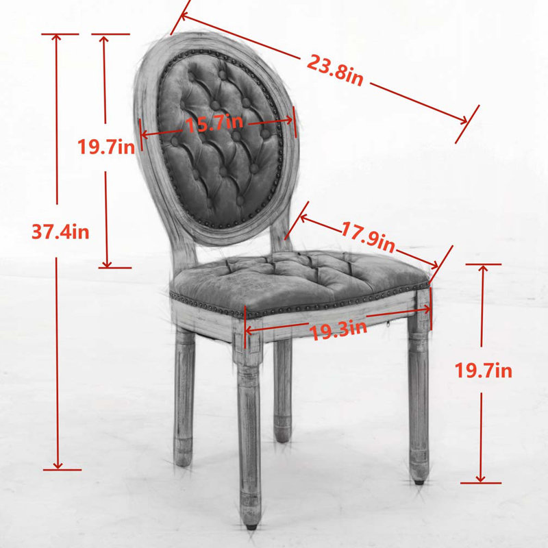 Ensemble de chaises de salle à manger rembourrées en similicuir avec tête cloutée, dossier capitonné, Noir