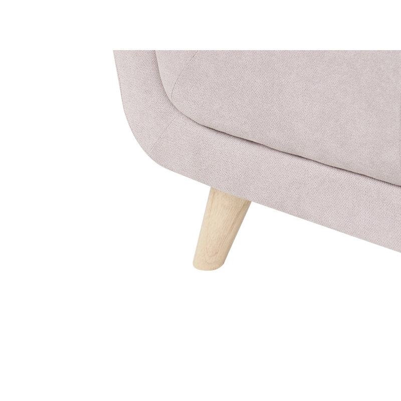 Temira 134 cm W Fabric Rectangle Ottoman, Beige