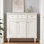 Banc de rangement blanc en bois manufacturé
