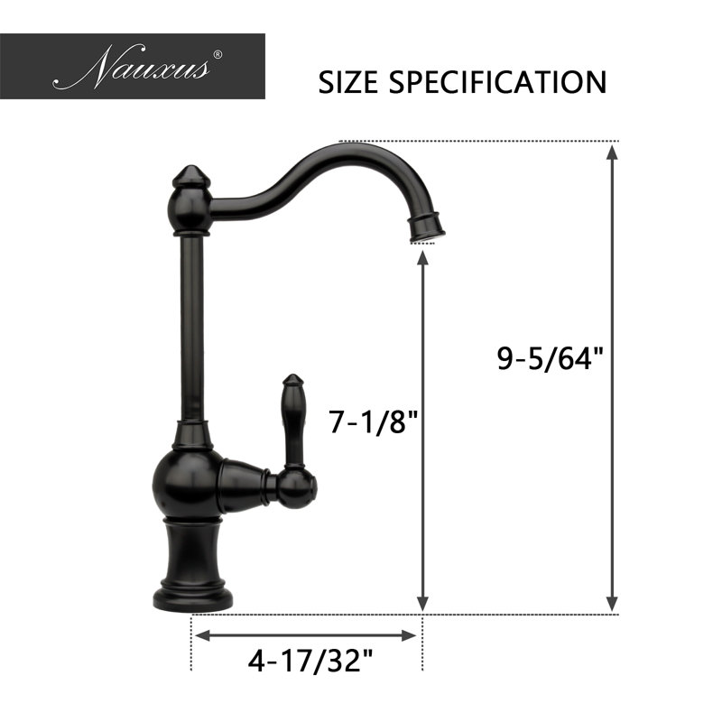 Robinet d'eau potable Nauxus, Noir mat
