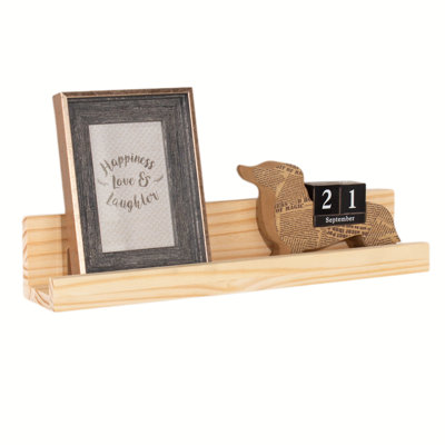 Pine Solid Wood Picture Ledge Wall Shelf