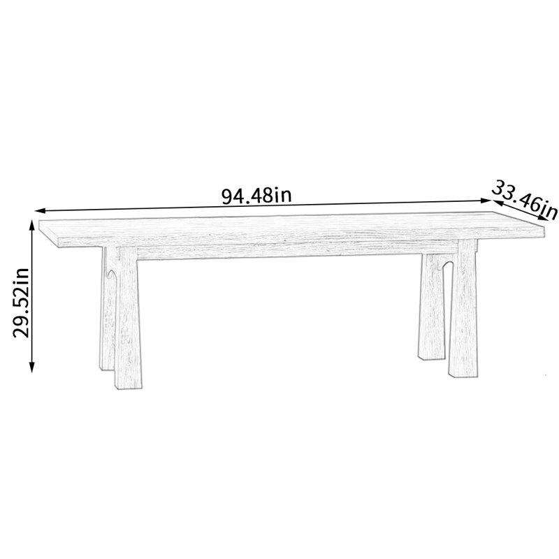 Solid Wood Dining Table, Black