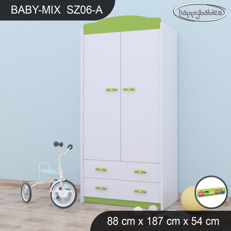 2 Door Wardrobe, Green