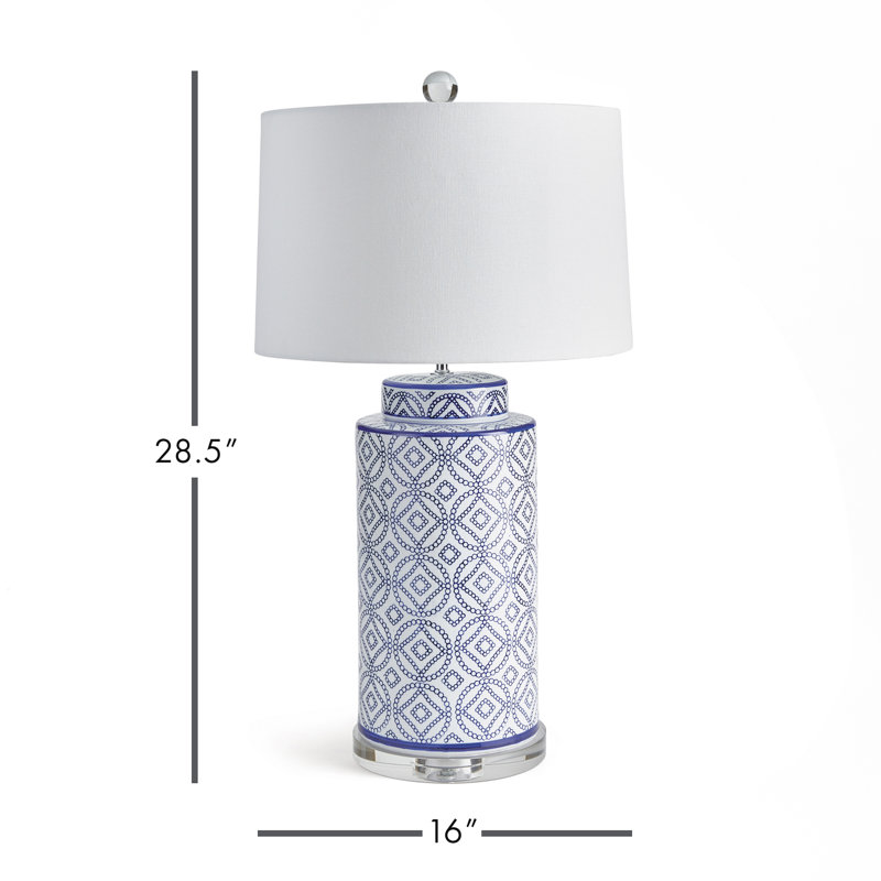 Lampe de table 28 po bleu / blanc Aminah