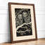 Owls on Starlit Branch Japandi - Framed Print-1218708082-1218708083