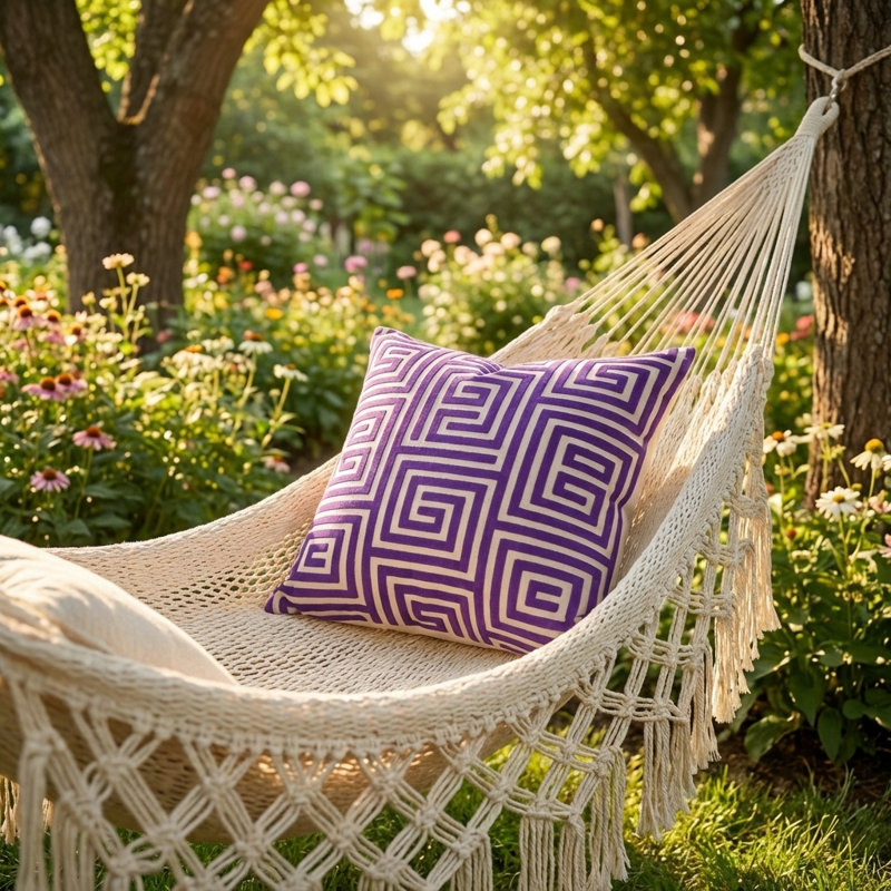 Coussin lombaire à labyrinthe cesire, 20" H x 20" W