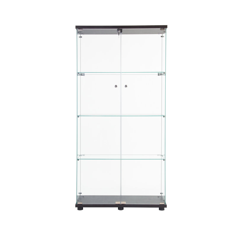 Vitrine à DEL avec 2 portes et 4 tablettes, Noir