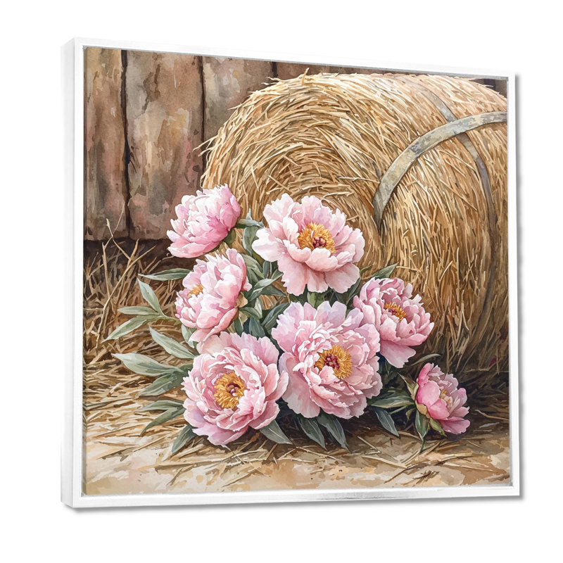 Britton - Floral Wall Art, Floater Framed Print, 16" H x 16" W, White