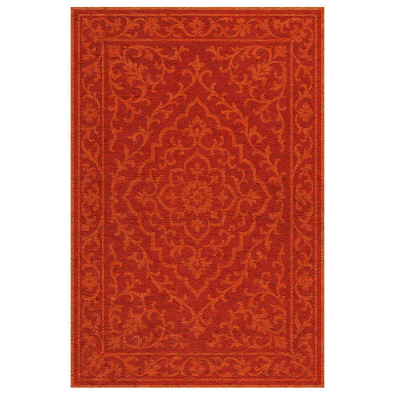 Nora Collection Digital Print Cotton-Polyester Red Oriental Rug, Runner 4' x 10'6"