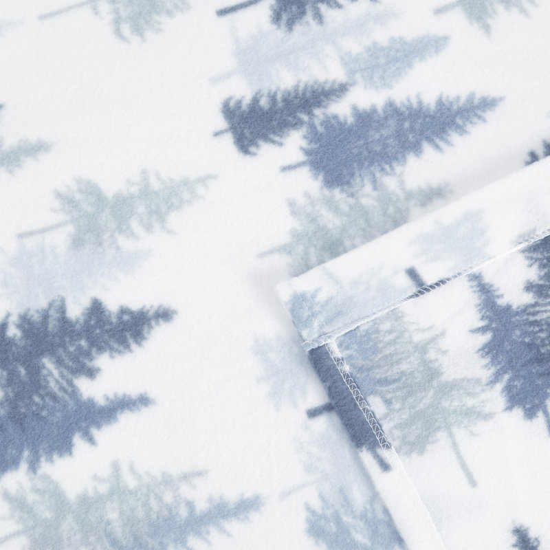 Ensemble de draps Blue Trees, Ensemble de draps pour lit simple + 1 drap + 1 tai