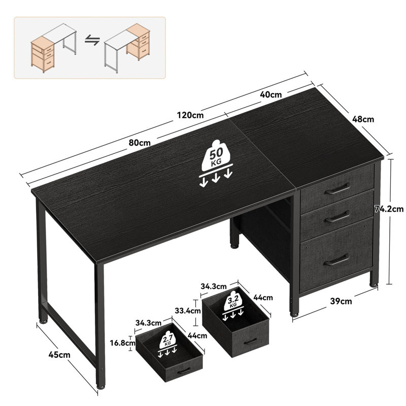 Metal Base Computer Desk
