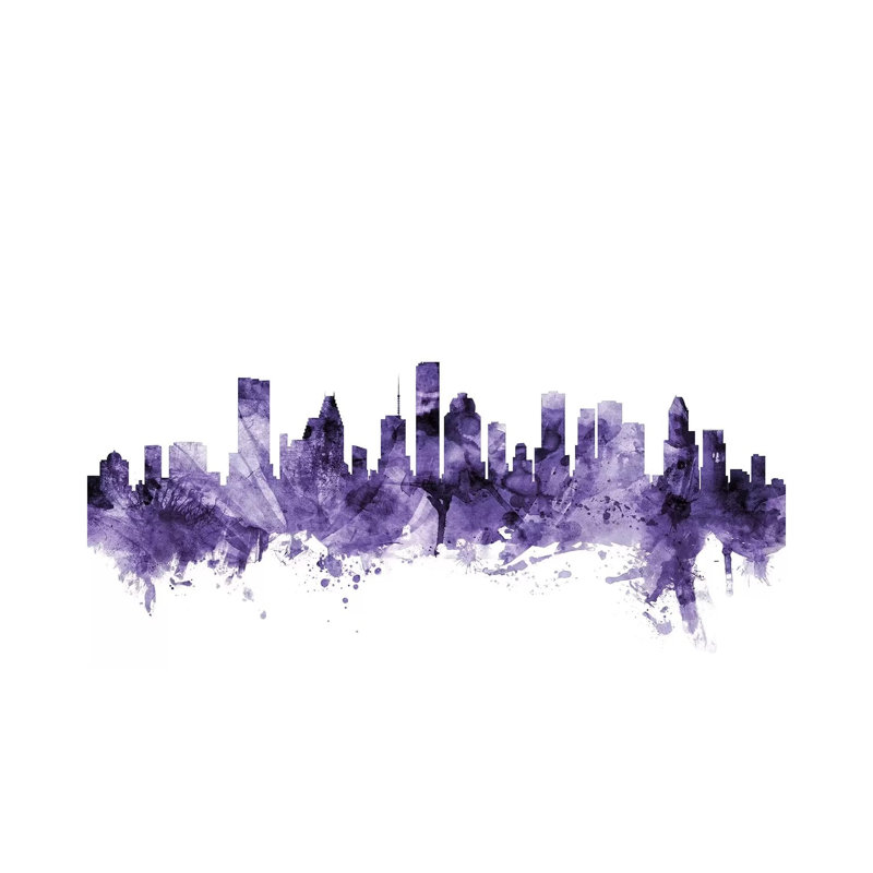 Houston, Texas Skyline by Michael Tompsett - 1 Piece Wrapped Canvas Painting, 20.32 cm H x 30.48 cm W