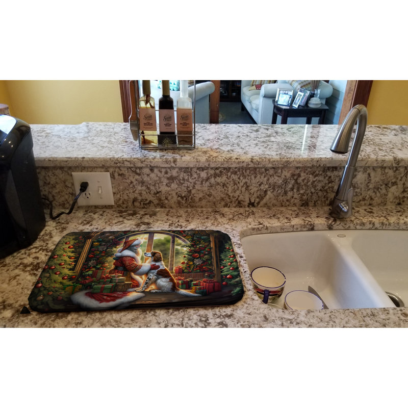 Tapis de vaisselle English Setter and Santa Claus