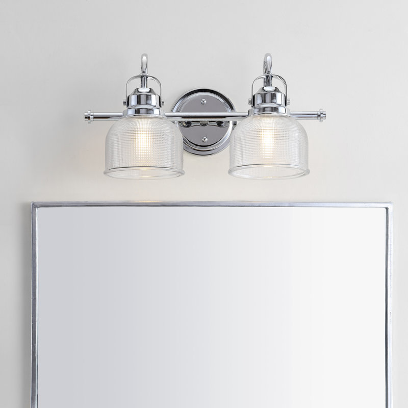 Éclairage pour meuble-lavabo à DEL en métal / verre Gilcrease, Chrome chrome, 2