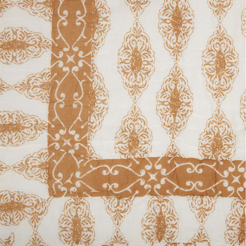 Avani Cotton Blend Paisley Sham Set, King, Gold/Fresh White